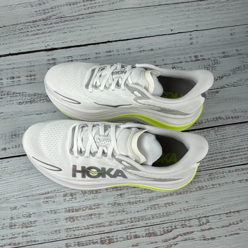 Hoka Skyward X 2 Womens US 8.5 B Running Shoes White Neon Yuzu - Picture 7 of 10